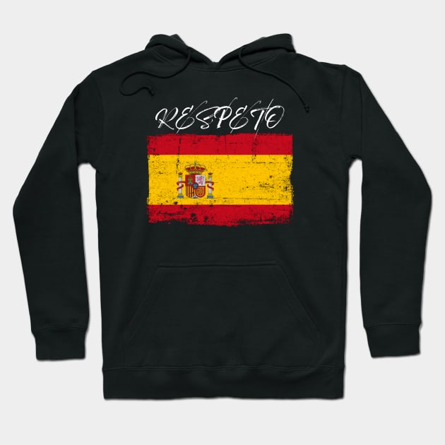 Spanish Flag Worn with Respecto Hoodie by Whites Designs